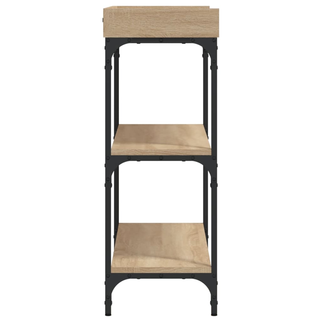 Table console avec étagères chêne sonoma 100x30x80 cm - XIOS