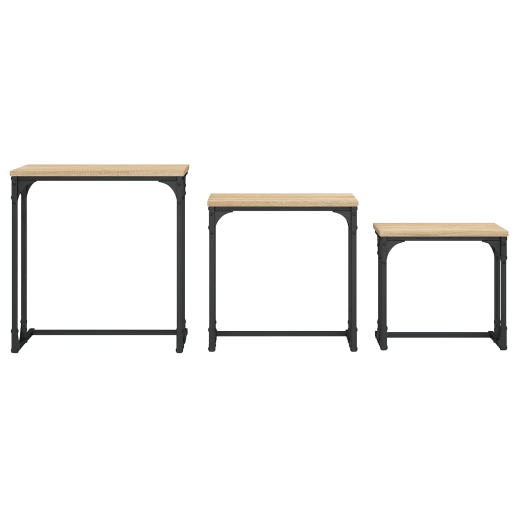Tables basses gigognes 3 pcs chêne sonoma bois d'ingénierie - XIOS
