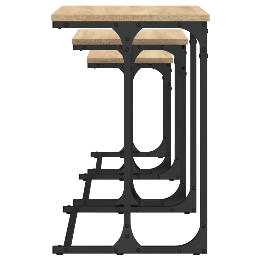 Tables basses gigognes 3 pcs chêne sonoma bois d'ingénierie - XIOS