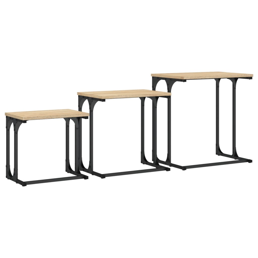 Tables basses gigognes 3 pcs chêne sonoma bois d'ingénierie - XIOS