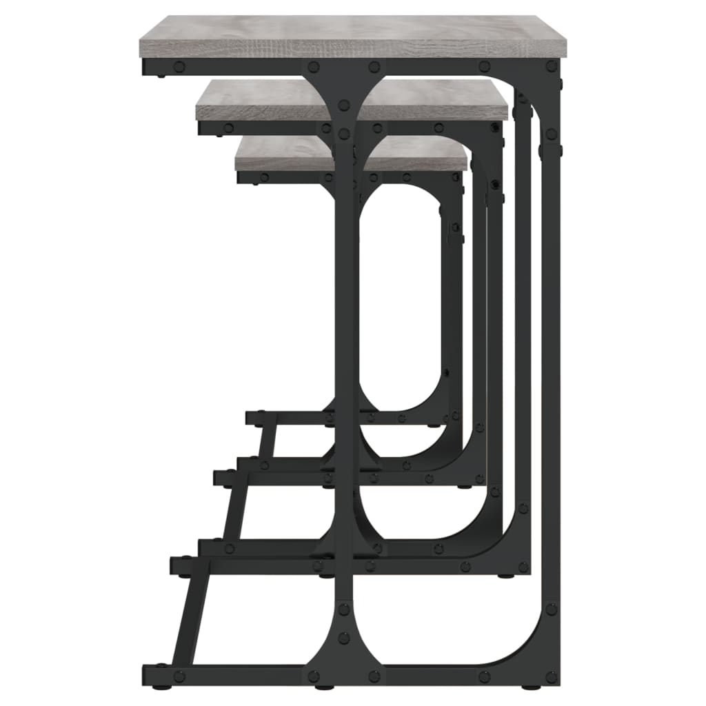 Tables basses gigognes 3 pcs sonoma gris bois d'ingénierie - XIOS