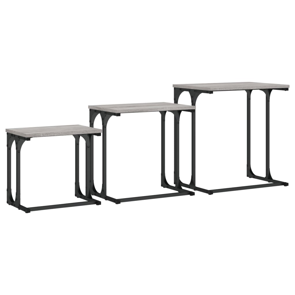 Tables basses gigognes 3 pcs sonoma gris bois d'ingénierie - XIOS