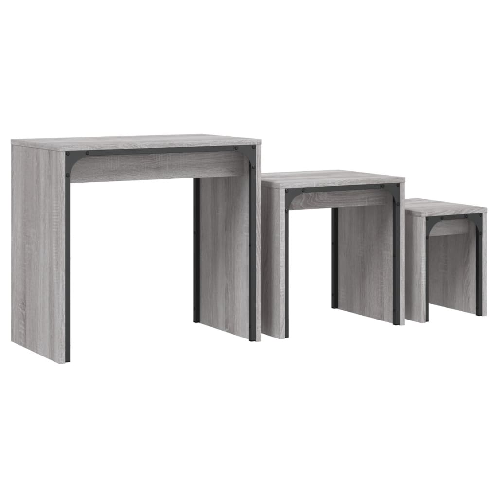 Tables basses gigognes 3 pcs sonoma gris bois d'ingénierie - XIOS
