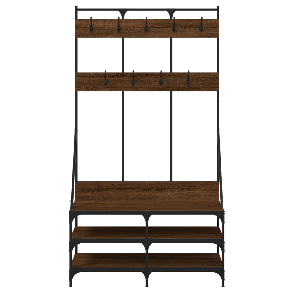 Porte-vêtements et rangement des chaussures chêne marron - XIOS