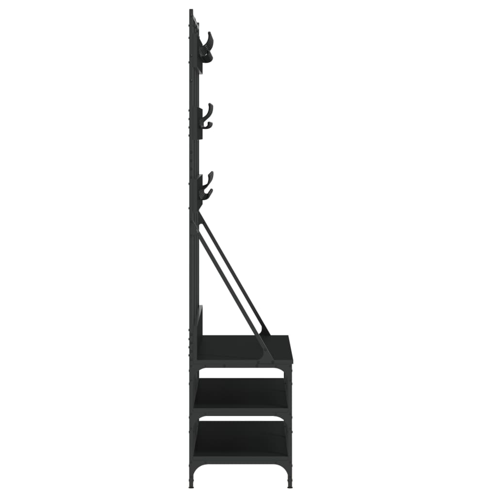 Porte-vêtements et rangement des chaussures noir 100x40x184 cm - XIOS