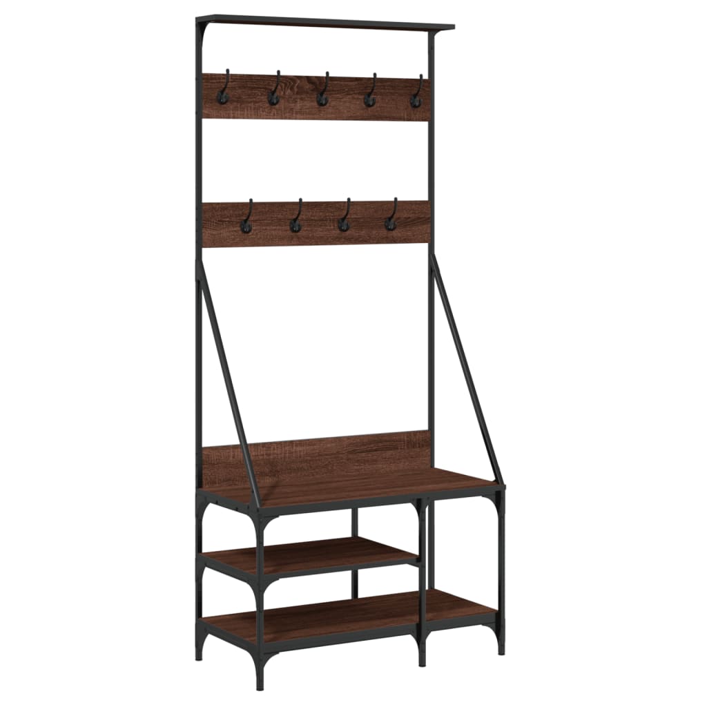 Porte-vêtements et rangement des chaussures chêne marron - XIOS