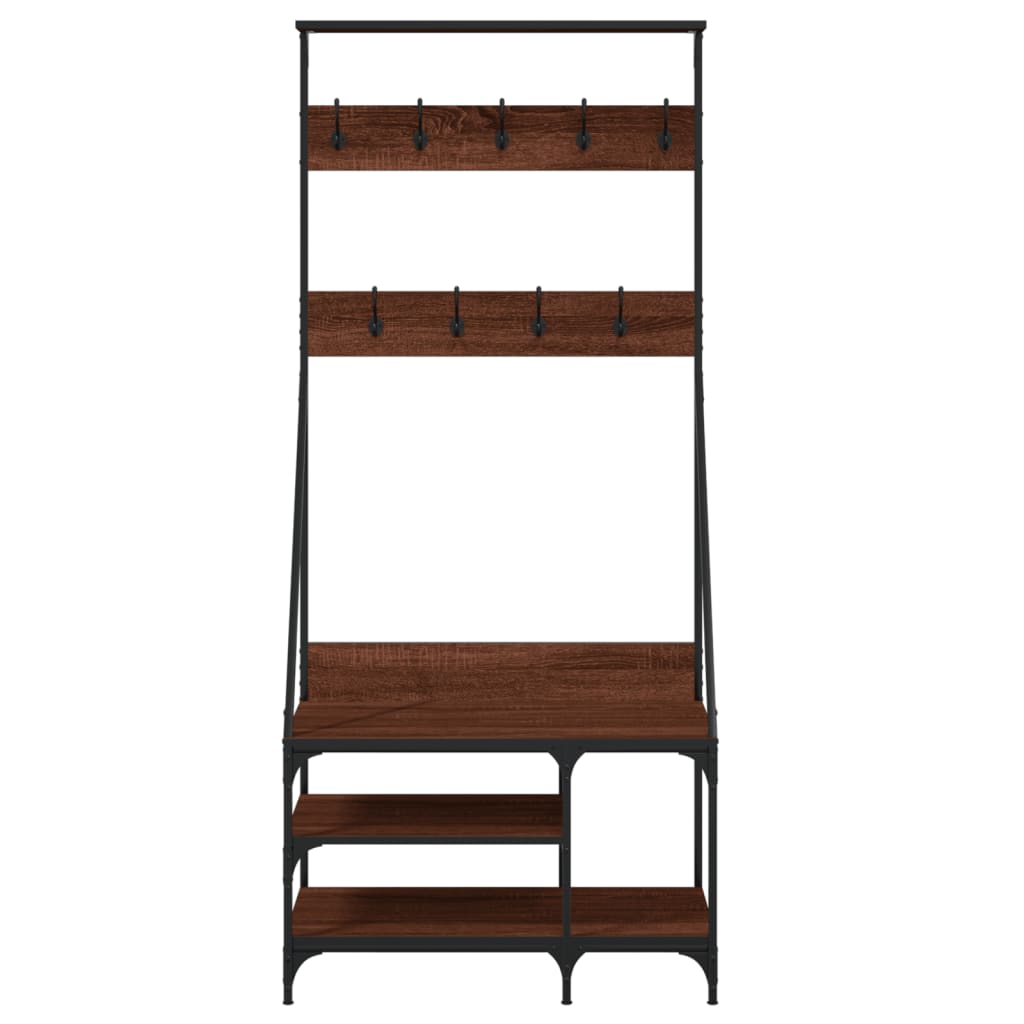 Porte-vêtements et rangement des chaussures chêne marron - XIOS