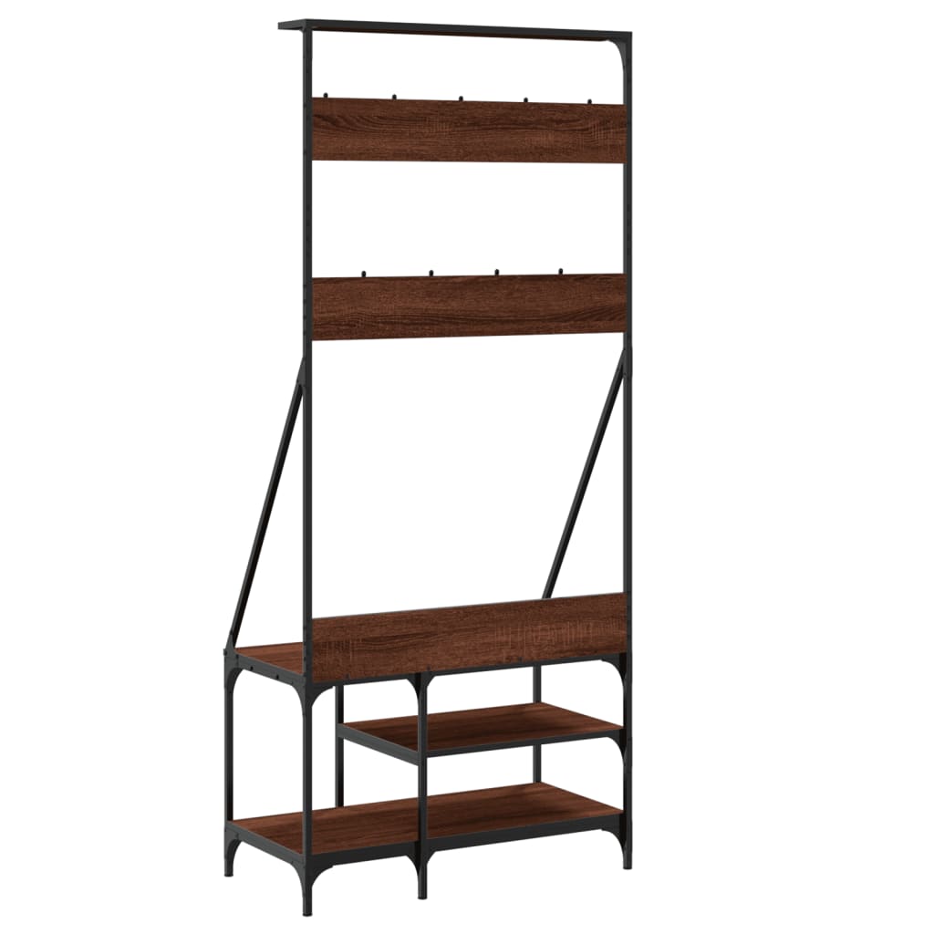 Porte-vêtements et rangement des chaussures chêne marron - XIOS
