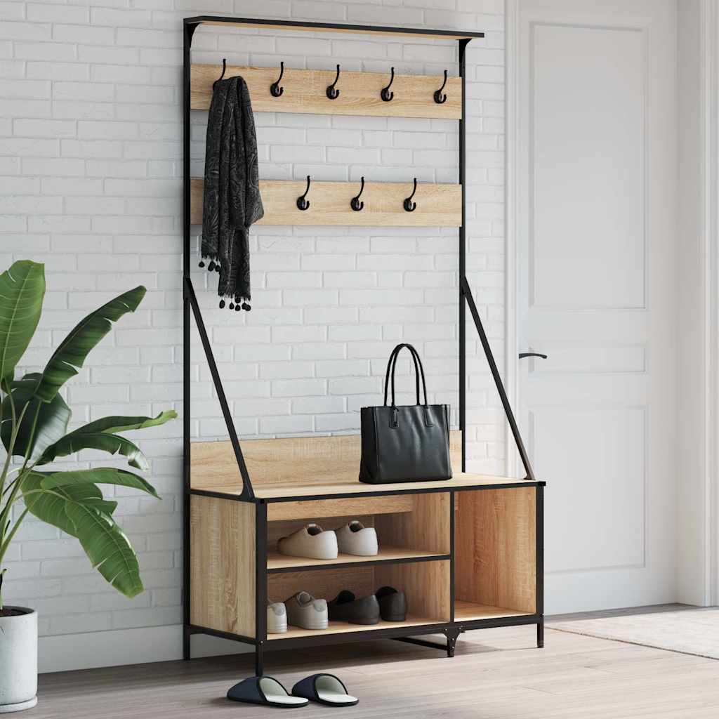 Porte-vêtements et rangement des chaussures chêne sonoma - XIOS