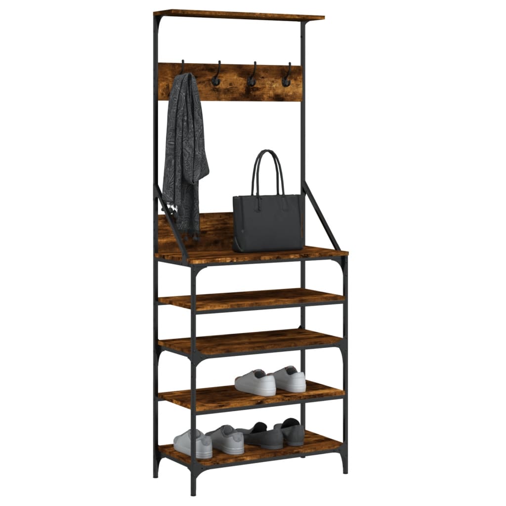 Porte-vêtements et rangement des chaussures chêne fumé - XIOS