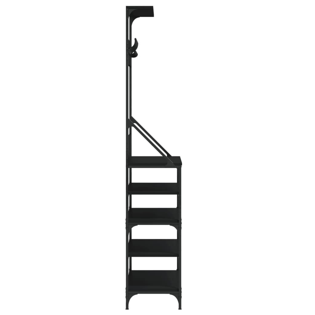 Porte-vêtements et rangement des chaussures noir 90x34x184 cm - XIOS