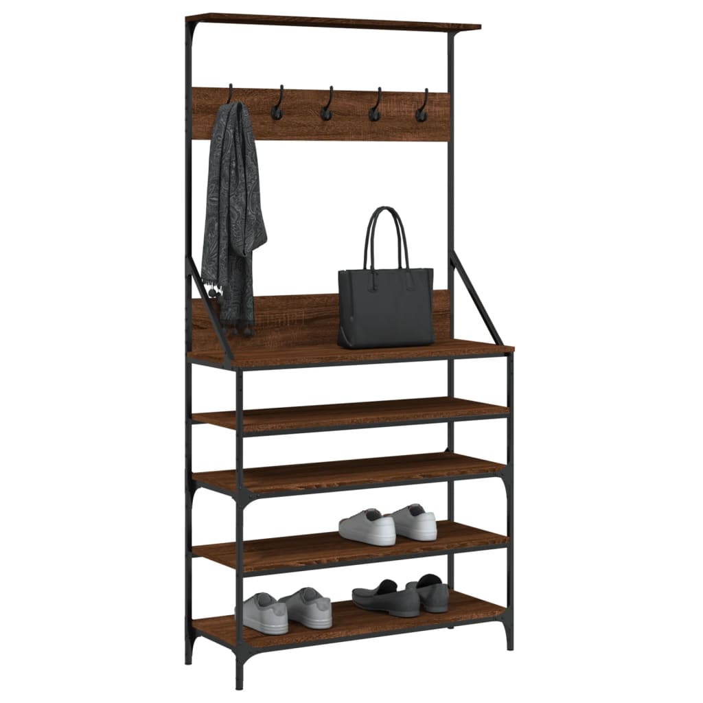 Porte-vêtements et rangement des chaussures chêne marron - XIOS