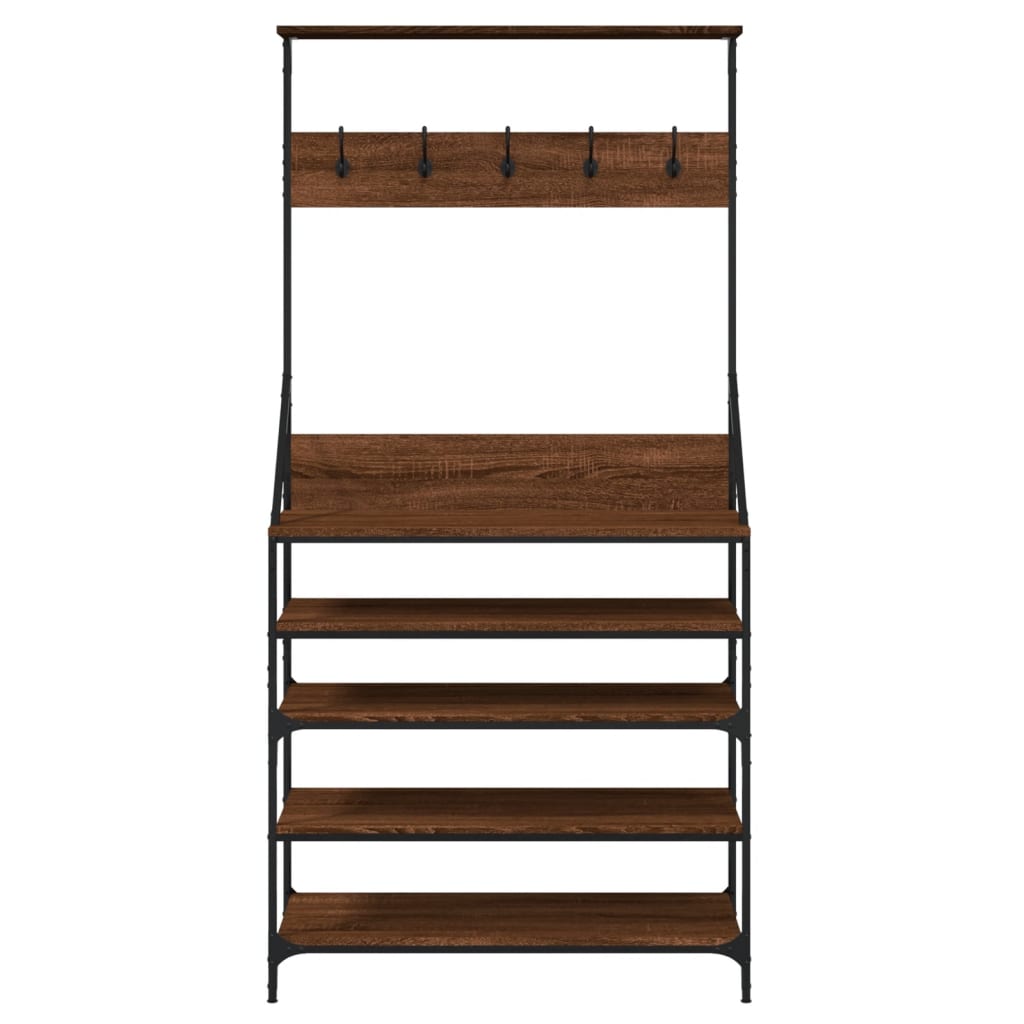 Porte-vêtements et rangement des chaussures chêne marron - XIOS