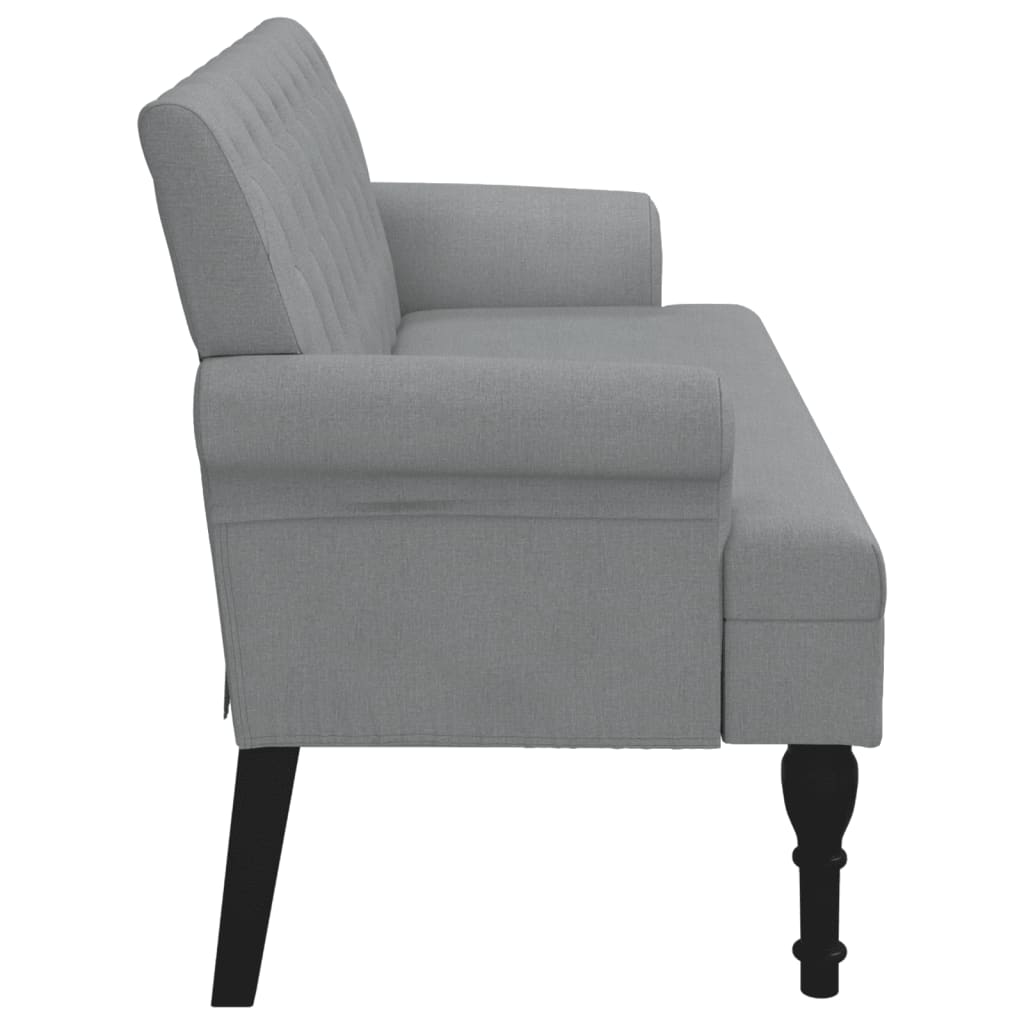 Banc avec dossier gris clair 120x62x75,5 cm tissu - XIOS