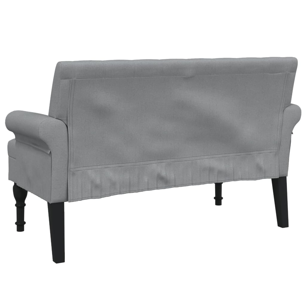Banc avec dossier gris clair 120x62x75,5 cm tissu - XIOS