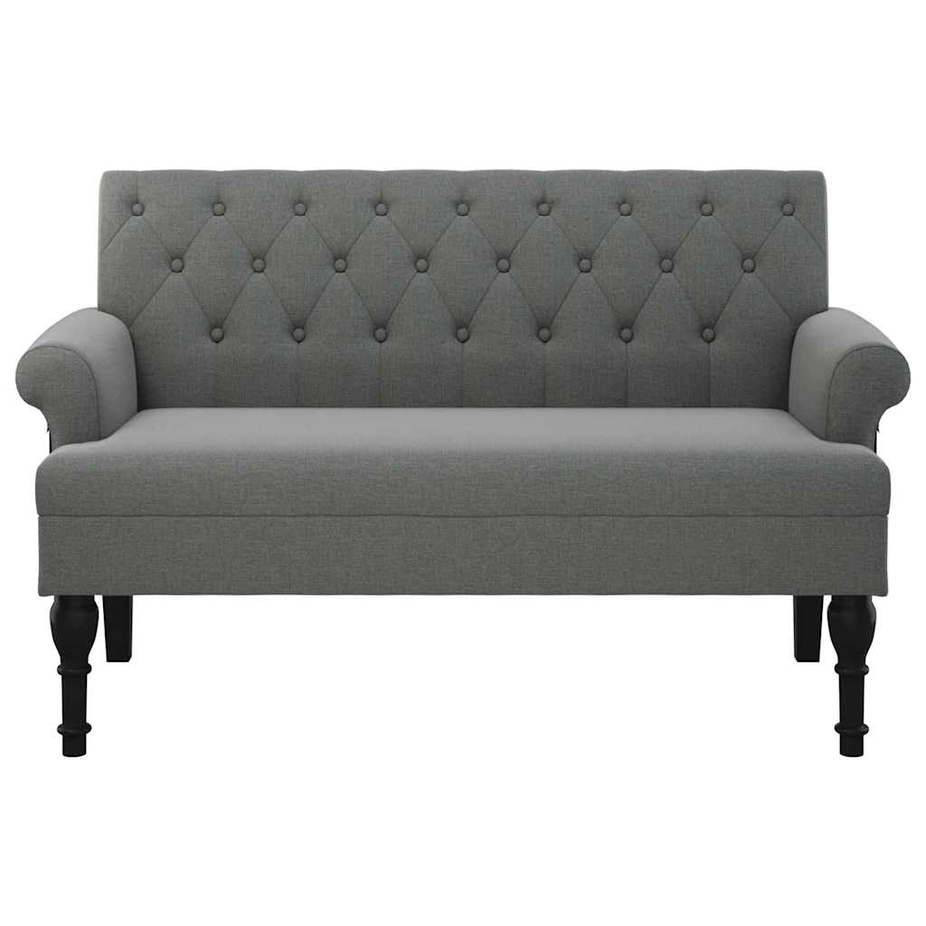 Banc avec dossier gris foncé 120x62x75,5 cm tissu - XIOS