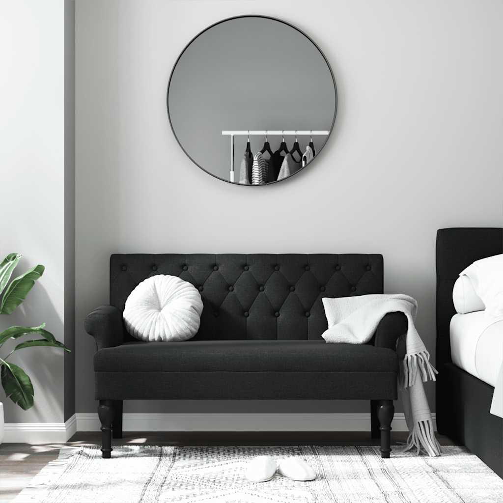 Banc avec dossier noir 120x62x75,5 cm tissu - XIOS