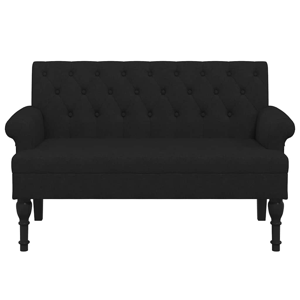 Banc avec dossier noir 120x62x75,5 cm tissu - XIOS