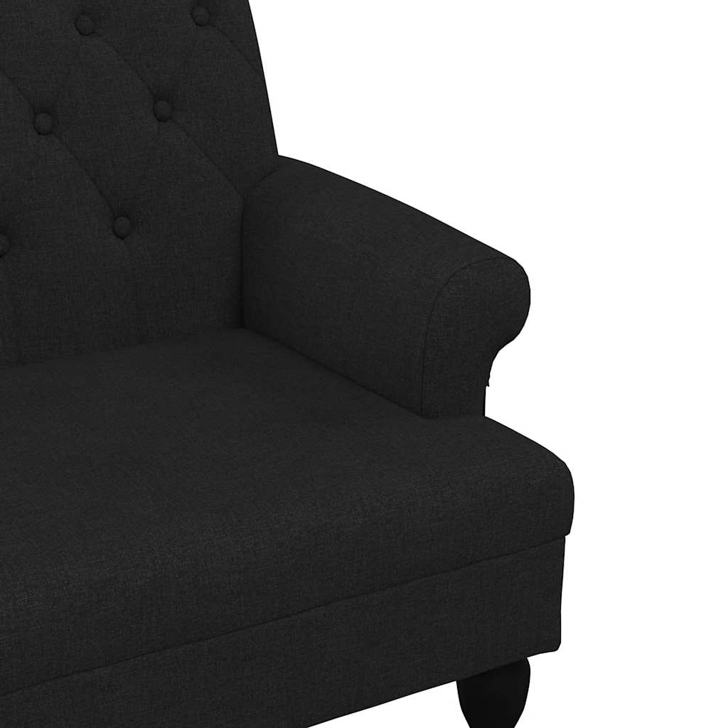 Banc avec dossier noir 120x62x75,5 cm tissu - XIOS