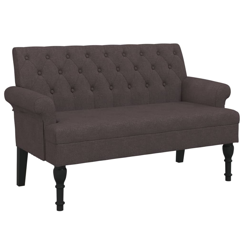 Banc avec dossier marron foncé 120x62x75,5 cm tissu - XIOS