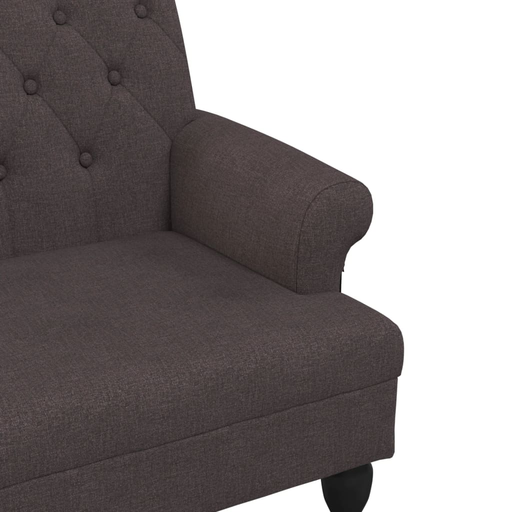 Banc avec dossier marron foncé 120x62x75,5 cm tissu - XIOS