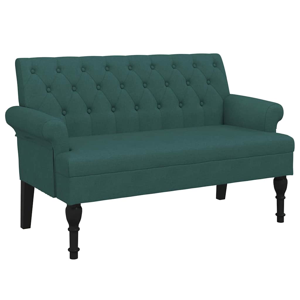Banc avec dossier vert foncé 120x62x75,5 cm tissu - XIOS