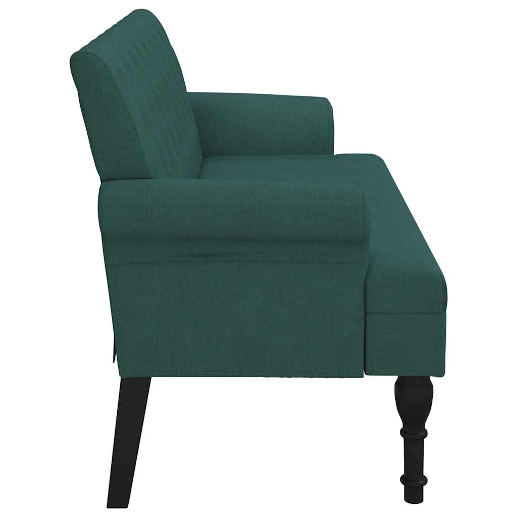 Banc avec dossier vert foncé 120x62x75,5 cm tissu - XIOS