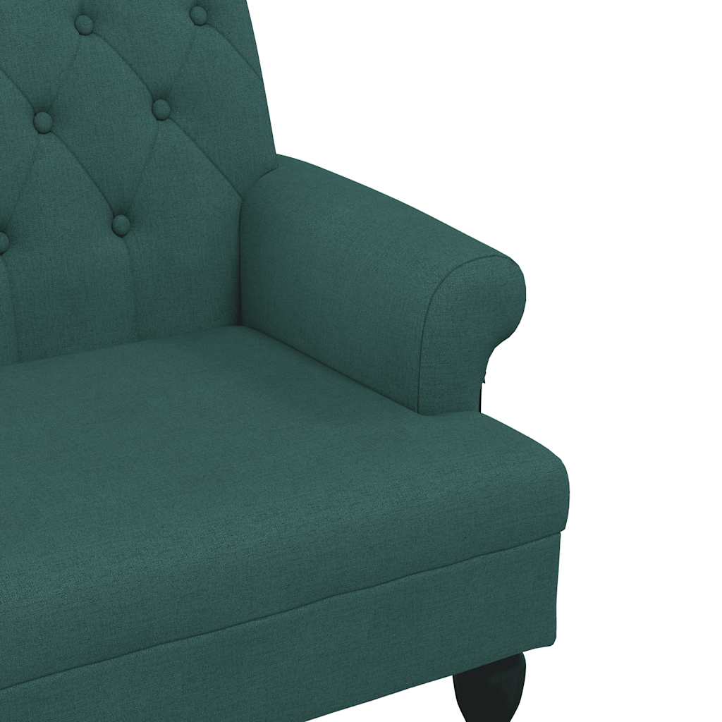 Banc avec dossier vert foncé 120x62x75,5 cm tissu - XIOS