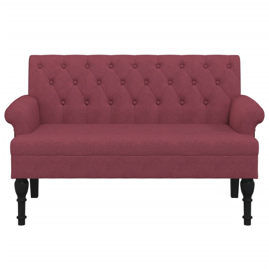 Banc avec dossier rouge bordeaux 120x62x75,5 cm tissu - XIOS