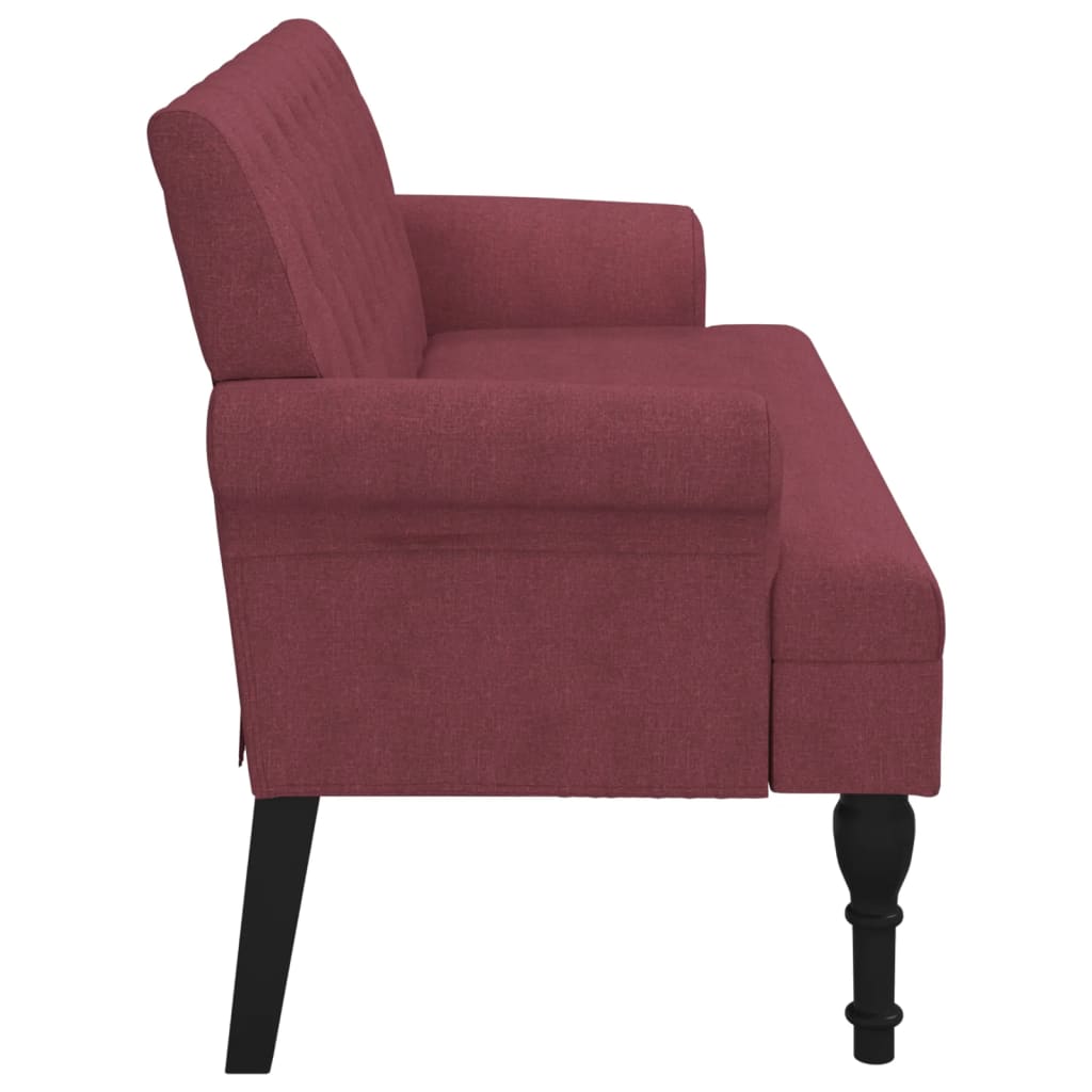 Banc avec dossier rouge bordeaux 120x62x75,5 cm tissu - XIOS