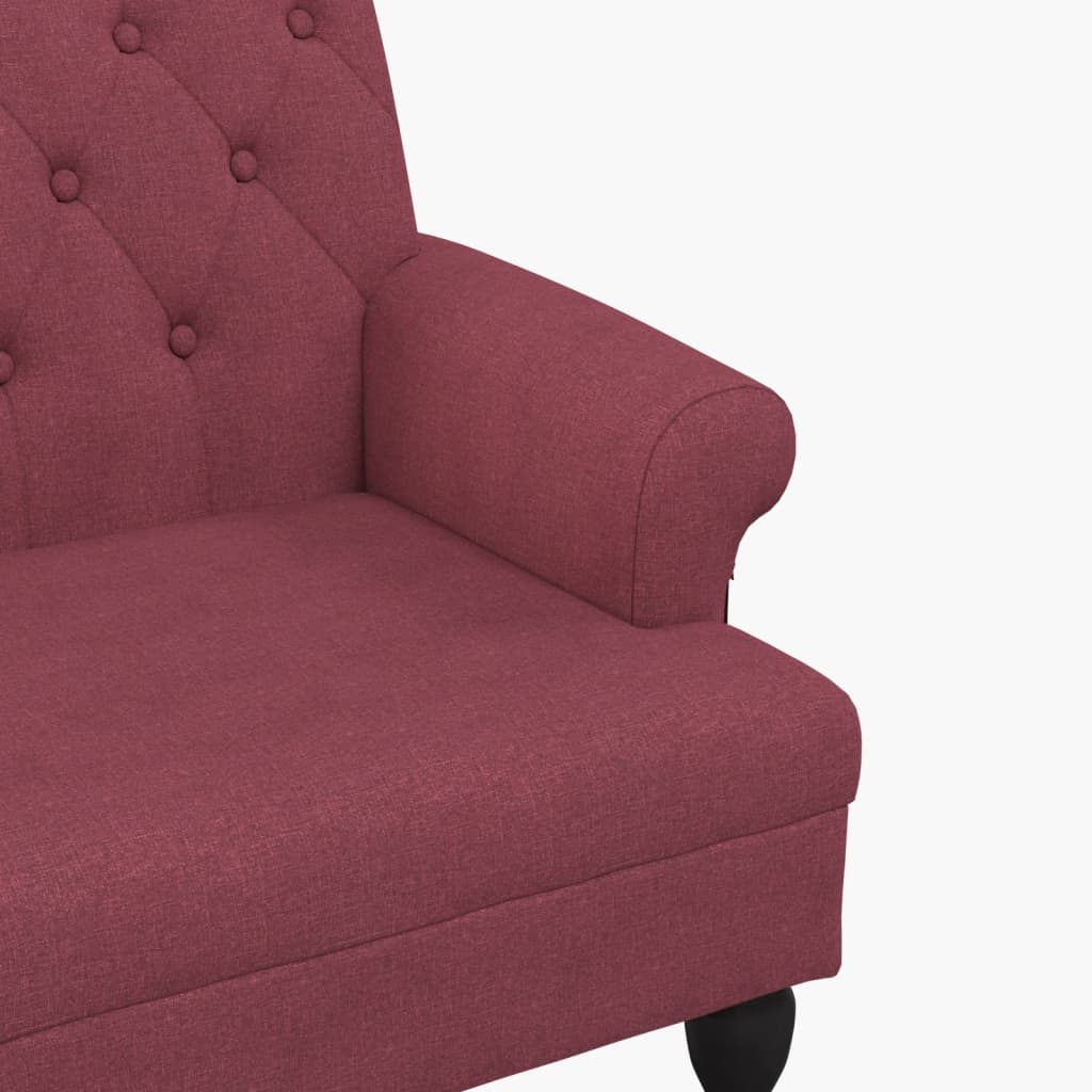 Banc avec dossier rouge bordeaux 120x62x75,5 cm tissu - XIOS