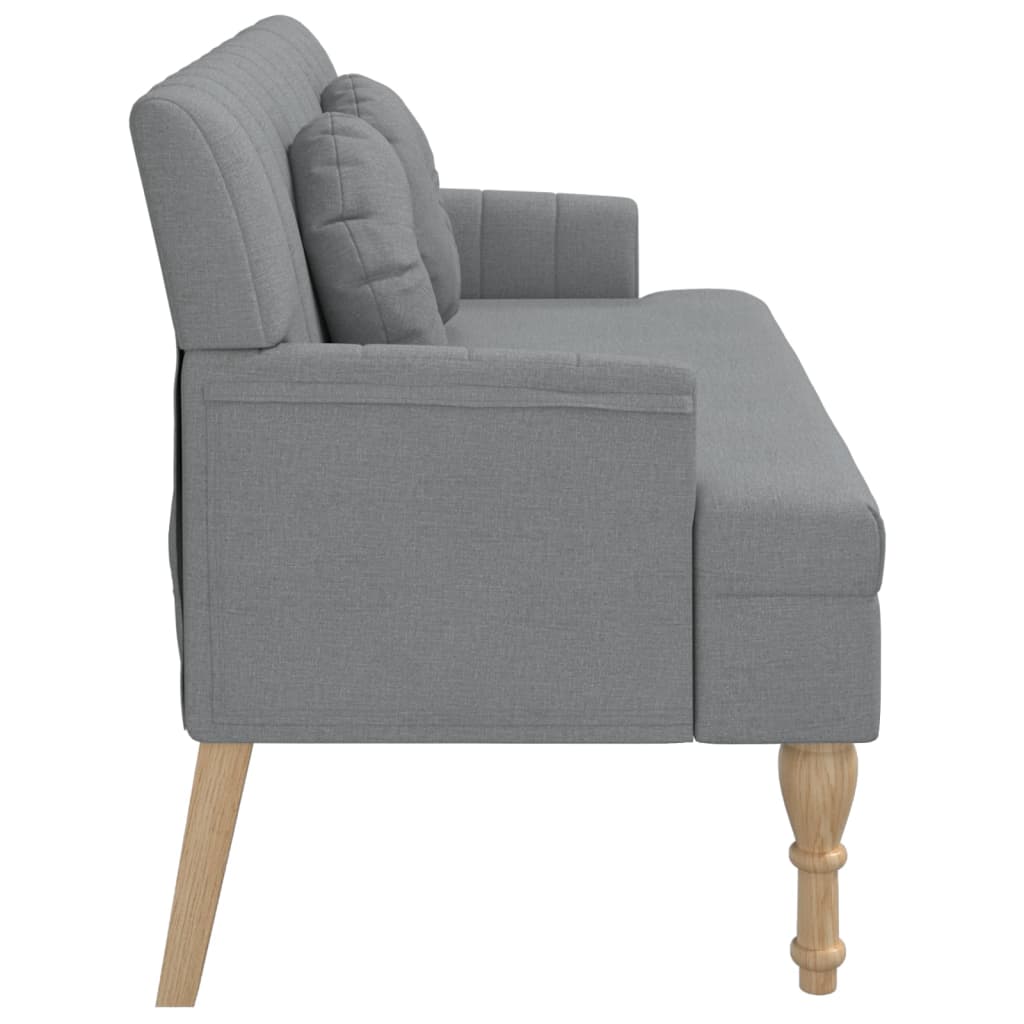 Banc avec coussins gris clair 113x64,5x75,5 cm tissu - XIOS