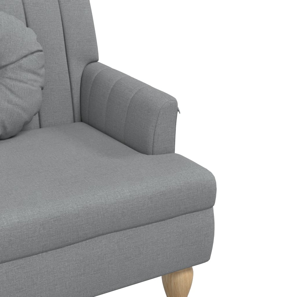 Banc avec coussins gris clair 113x64,5x75,5 cm tissu - XIOS