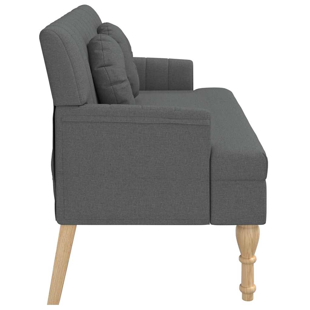 Banc avec coussins gris foncé 113x64,5x75,5 cm tissu - XIOS