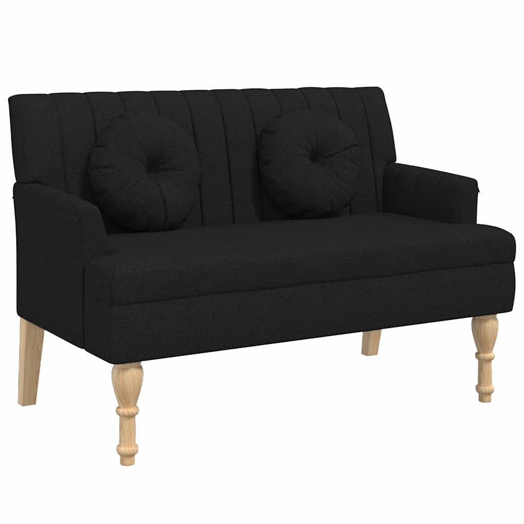 Banc avec coussins noir 113x64,5x75,5 cm tissu - XIOS