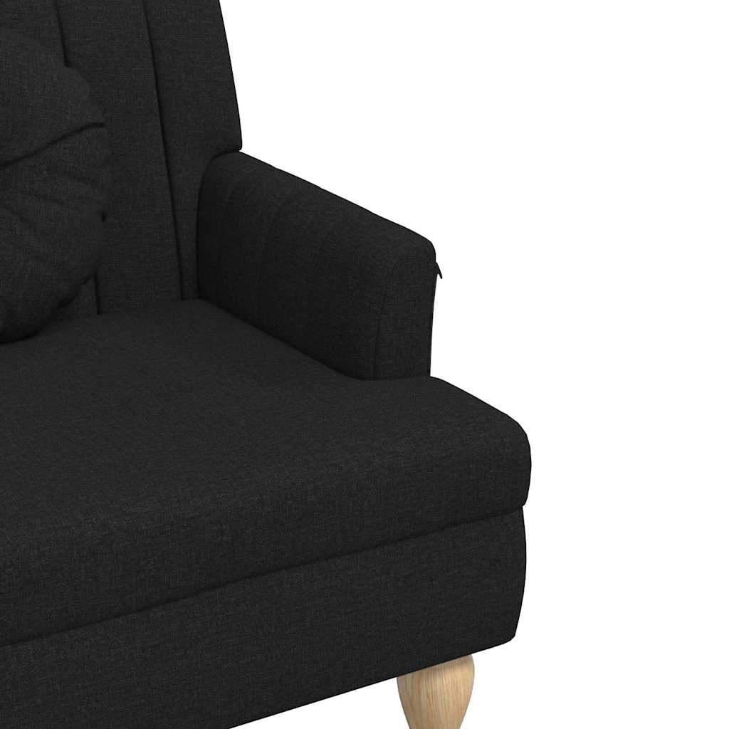 Banc avec coussins noir 113x64,5x75,5 cm tissu - XIOS
