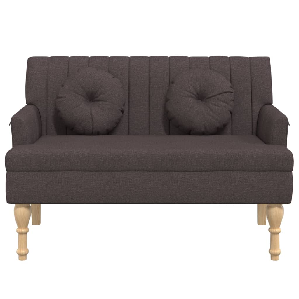 Banc avec coussins marron foncé 113x64,5x75,5 cm tissu - XIOS