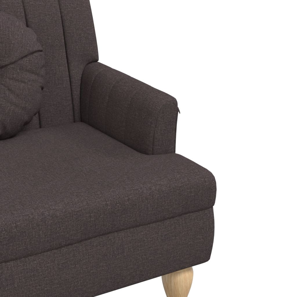 Banc avec coussins marron foncé 113x64,5x75,5 cm tissu - XIOS