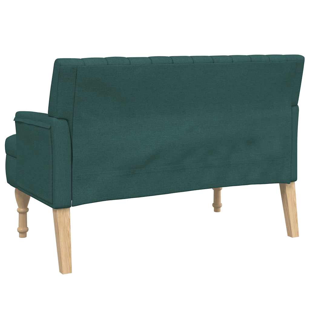 Banc avec coussins vert foncé 113x64,5x75,5 cm tissu - XIOS