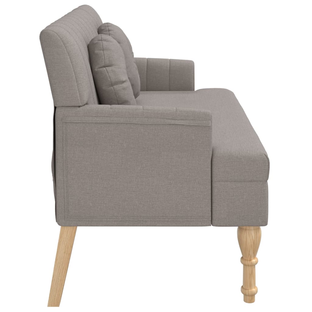 Banc avec coussins taupe 113x64,5x75,5 cm tissu - XIOS