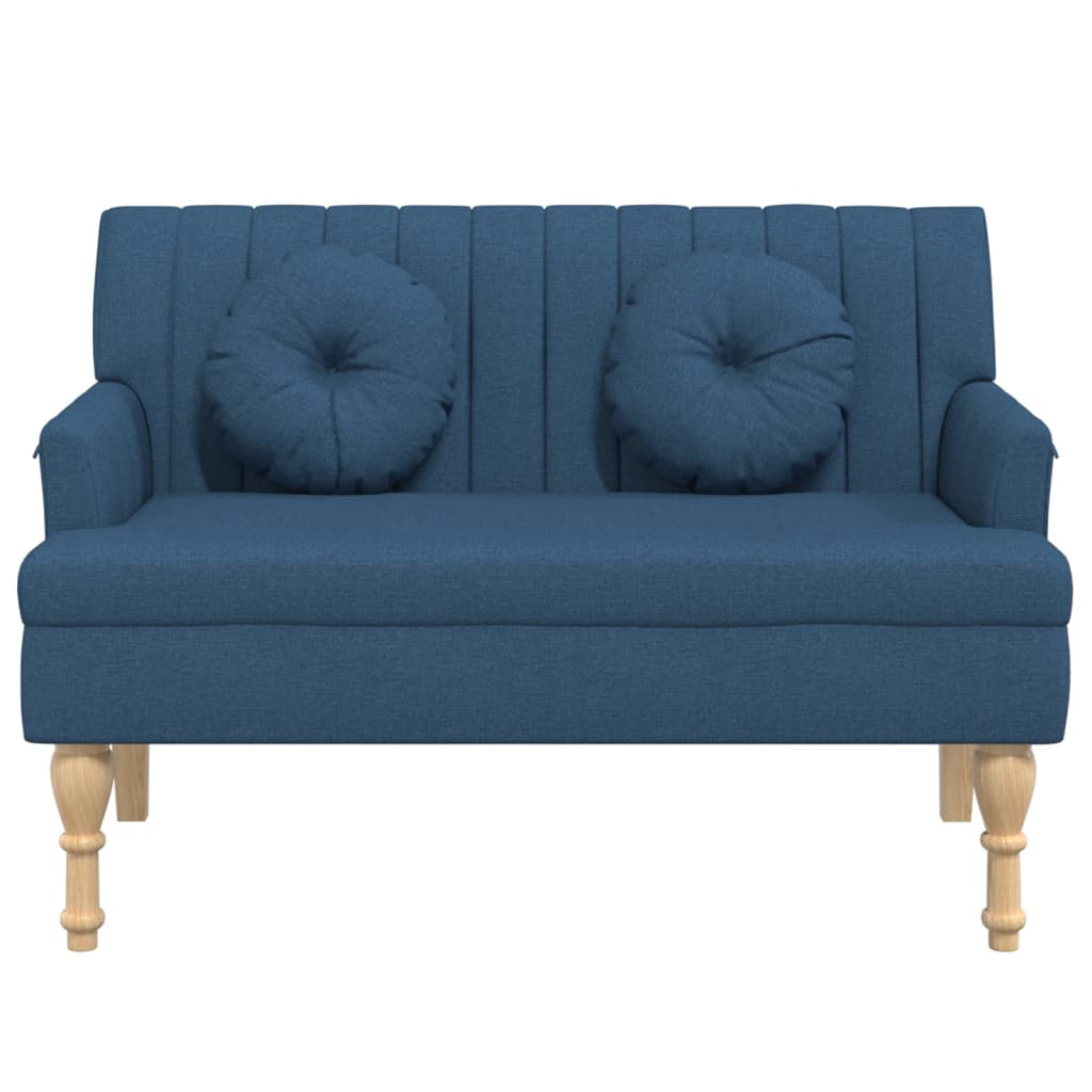 Banc avec coussins bleu 113x64,5x75,5 cm tissu - XIOS