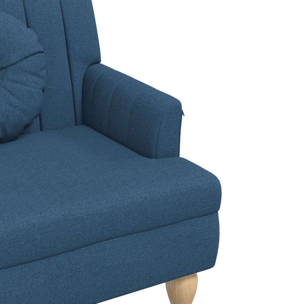 Banc avec coussins bleu 113x64,5x75,5 cm tissu - XIOS
