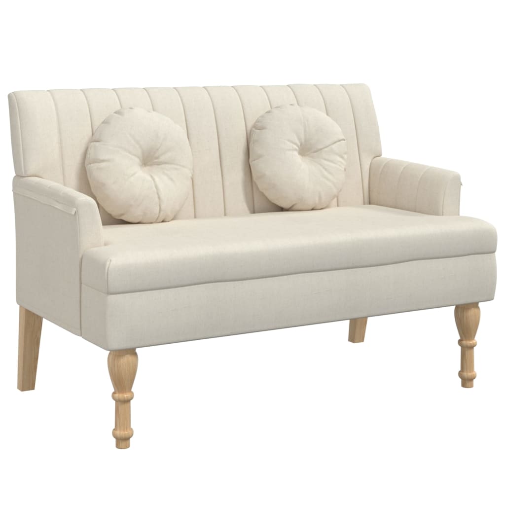 Banc avec coussins 113x64,5x75,5 cm lin - XIOS