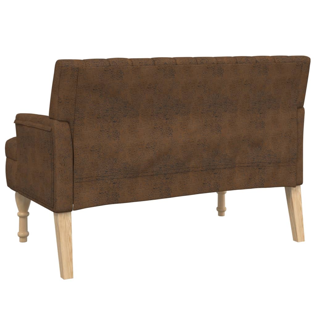 Banc avec coussins marron 113x64,5x75,5 cm similicuir daim - XIOS