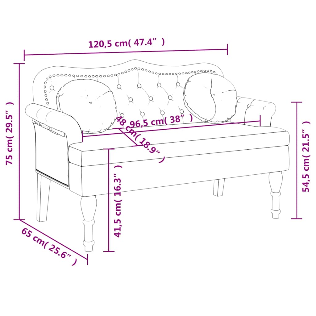 Banc avec coussins vert foncé 120,5x65x75 cm velours - XIOS