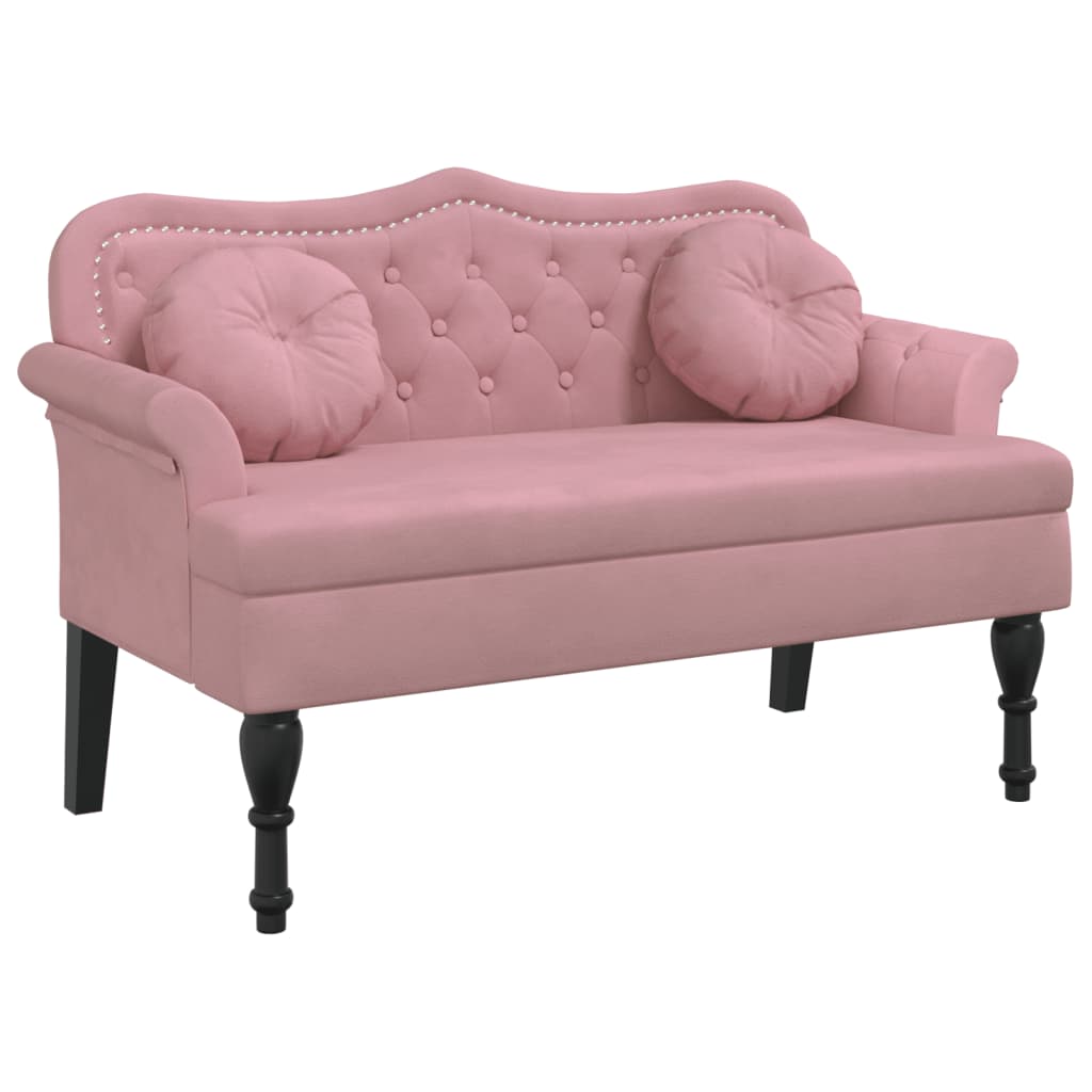 Banc avec coussins rose 120,5x65x75 cm velours - XIOS