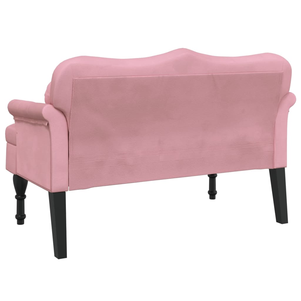 Banc avec coussins rose 120,5x65x75 cm velours - XIOS
