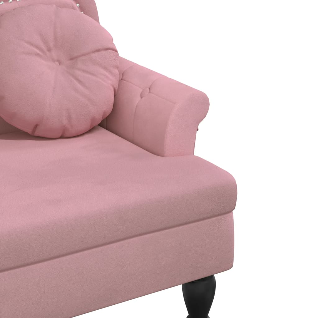 Banc avec coussins rose 120,5x65x75 cm velours - XIOS