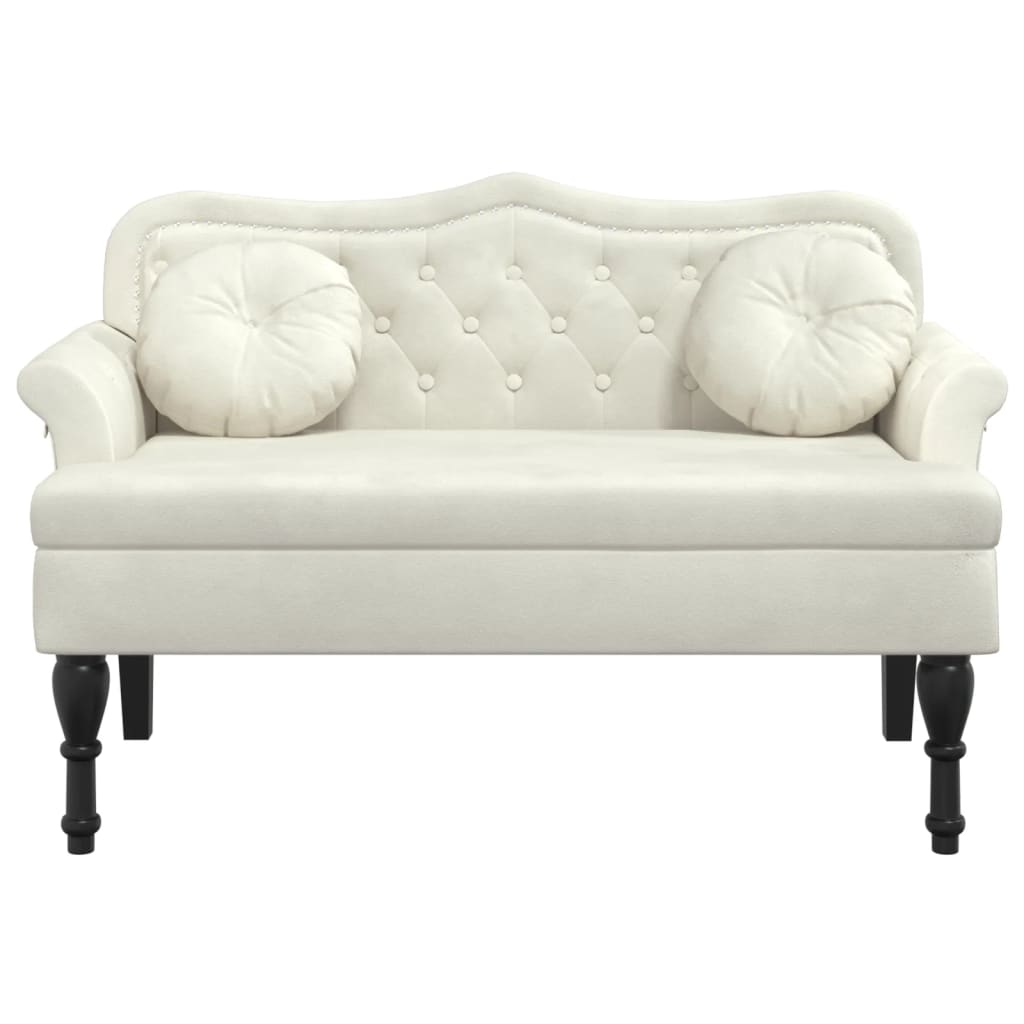 Banc avec coussins crème 120,5x65x75 cm velours - XIOS