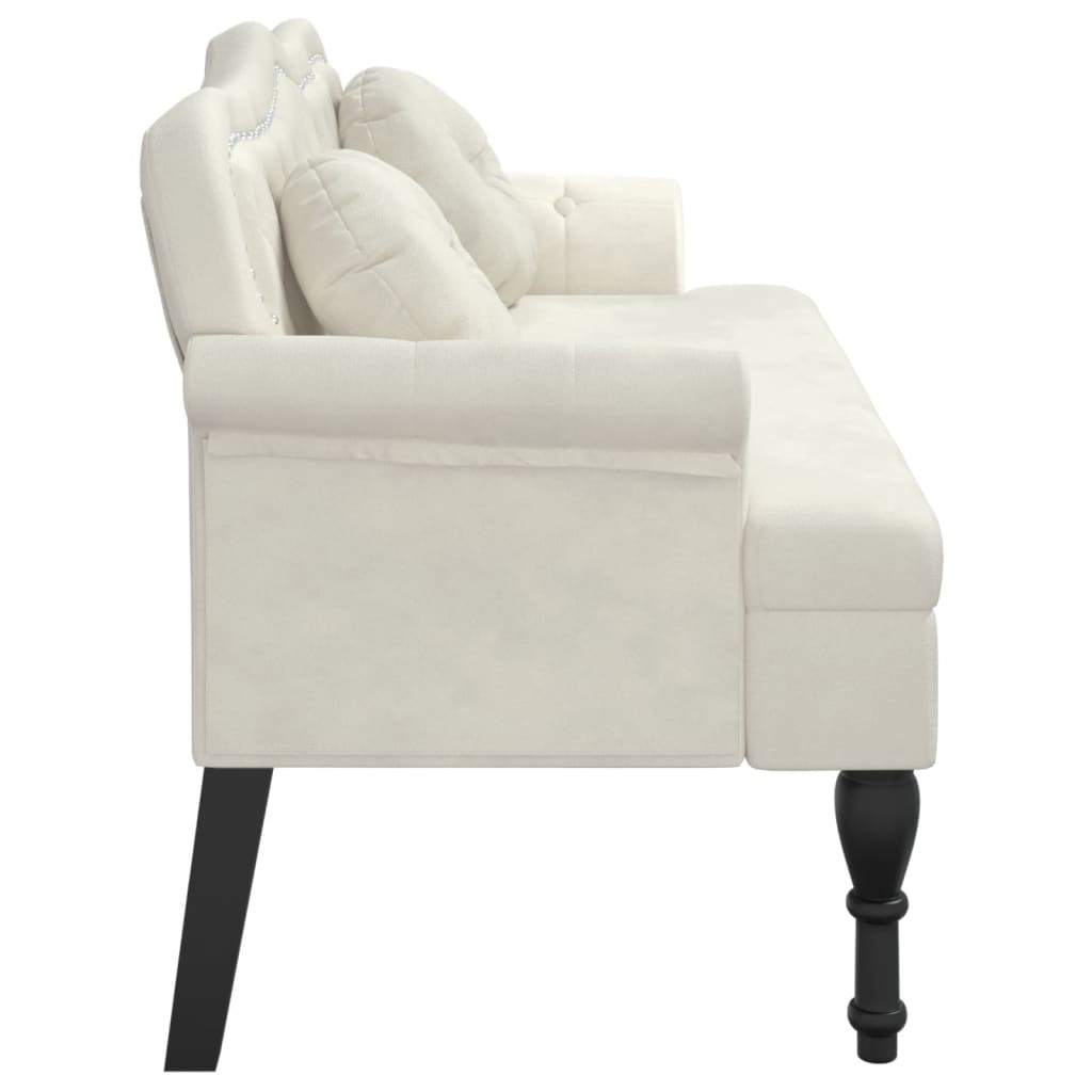 Banc avec coussins crème 120,5x65x75 cm velours - XIOS